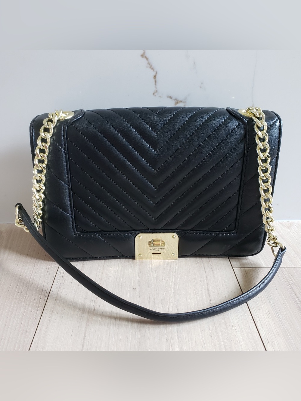Karl Lagerfeld Paris Lara Chevron Quilted Bag